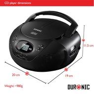 Duronic RCD008 Portable CD Boombox with AM/FM Radio - Connect &amp; play from MP3 Player/Ipod/Iphone N7