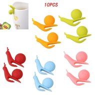 BoNaYuanDa 10 PCS Snail Shape Silicone Cup Mug Tea Bag Holders for Hanging Tea Bag,Wine Glass Marker Charms N2