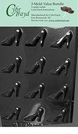 CybrTrayd D092-3BUNDLE Bite Size High Heel Shoes Chocolate Candy Mold with Exclusive Copyrighted Chocolate Molding...