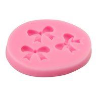 3PCS Bow Shape Silicone Fondant Cake Mold Home Kitchen Baking Sculpting &amp; Modeling Tools--Green N2
