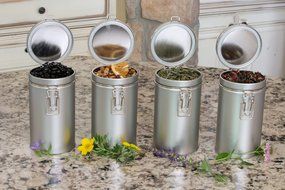 PureTea Latching Tea Tin, Tea Canister, Spice Storage Tins, Coffee Canister, Loose Leaf Tea, Stainless Steel Canister... N12