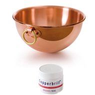 Mauviel Copper Egg White Beating Bowl w/ Copperbrill Cleaner N2
