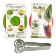 Stainless Steel Tea Bag Squeezer and 2 Tea Bag Buddy Tea Drinkers Accessories Set