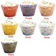 Voberry 24 Pcs Little Vine Lace Cut Cupcake Wrapper Liner Baking Cup Muffin Case Trays Wedding Birthday Party... N3