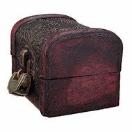 Mini Plywood Vintage Treasure Jewelry Storage Lock Box Case Suitcase Container Decorative N4