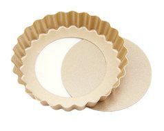 Round Non-stick Bakeware Pie Pan for Egg Tart, Quiches, Cakes,Cookies, Small Round Tart Cupcake Cheesecake Pan... N2