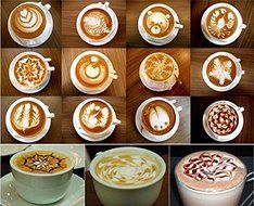 Efanr 16PCS/Set Plastic Coffee Latte Garland Mould Printing Model Template Pad Duster Spray Cappuccino Fancy Coffee...