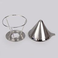 Pour over Coffee Filter Cone Coffee Dripper Stainless Steel Paperless Reusable Coffee Filter w/ Stand Double Mesh... N11