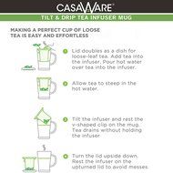 casaWare Tilt and Drip Tea Infuser Ceramic Mug, 14-Ounce (Matcha Green) N19