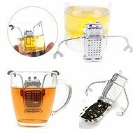 HeroNeo&reg; Robot Hanging Tea Leaf Diffuser Infuser Stainless Steel Strainer Herbal Spice Filter With Drip Tray N9