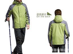 Hanxue Mens Hiking Ski Jacket Softshell 3 in 1 Hiking Raincoat Plus Size Men Waterproof Sportswear with Removable... N12