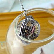 MAXGOODS Fine Ball Tea Infuser Strainer Mesh Filter Spoon Hooking Chain Stainless Steel N7
