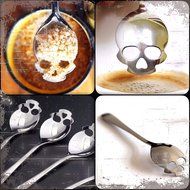 MAXGOODS Stainless Steel Sugar Skull Tea Spoon ,2-Pack N2