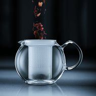 Bodum Assam Tea Press Glass Handle Plastic Lid 0.5 Litres 17oz Red N3