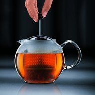 Bodum Assam Tea Press Glass Handle Plastic Lid 0.5 Litres 17oz Red N4