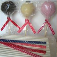 100pcs 8" Lollipop Stick + 100pcs 3"x5" Bag + Printing Twist Tie for Cake Pop Lollipop Candy
