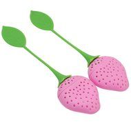 2pcs Cute Strawberry Silicone Tea Leaf Strainers Herbal Spice Infusers Filters N3