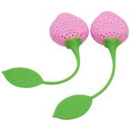 2pcs Cute Strawberry Silicone Tea Leaf Strainers Herbal Spice Infusers Filters N4