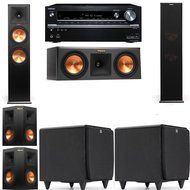 Klipsch RP-280F Tower Speakers-RP-250C-SDS12 -5.2-Onkyo TX-NR838