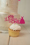 Girl Birthday Cake Topper - Cupcake Toppers - Personalized - Customized N5