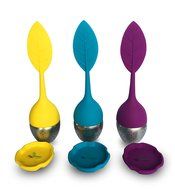 Tea Commission Tea Infuser Set of 6, Steeper Strainer Silicone &amp; Stainless Steel Mesh Basket (Rainbow) for Loose... N13