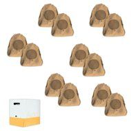 Acoustic Audio B4RS Sandstone Rock Speakers 6 Pair Pack and Wire Outdoor Weatherproof