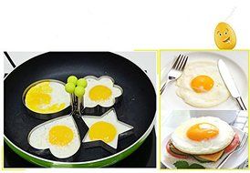 Fu&#039;s store(TM) DIY Fried Eggs Moulds Making Eggs Mould Food Grade 304 Stainless Steel Kitchen Cooker 6 Shapes... N11