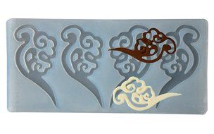 FOUR-C Clouds Chocolate Mat Silicone Sugarcraft Molds for Chocolate Decorating Color Transparent