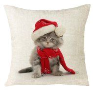 Christmas Pillow Case,Beautyvan Xmas Christmas Cat Sofa Home Decoration Festival Pillow Case Cushion Cover (A) N5