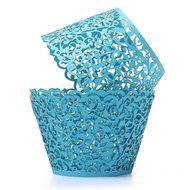 KINGSO 12pcs Filigree Vine Cupcake Wrappers Wraps Cases Wedding Birthday Decorations N21