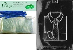 Cybrtrayd D058 Chocolate Candy Mold, Shirt with Tie Dads and Moms N4