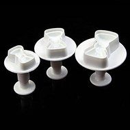 3pcs/set Bow Tie Shape Cookie Mold Plastic White Sugar Arts Set Fondant Cookie Cutters Cookie Plunger Cutters... N4