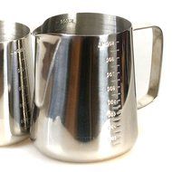 HUPPYNUTS STEAMING PITCHER Stainless Steel Frothing Pitcher with Measurements for Espresso Machines, Lattes, 33... N4