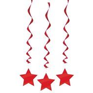 Hanging Star Decorations, 26&quot;, Light Blue, 3 Count N8