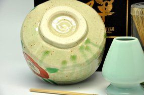 Japanese Mino Yaki ware Matcha Bowl And Tea Ceremony Set Green Tea 12.3 / 12.3 / 7.2cm (4.8 / 4.8 / 2.8inch)[7441] N6