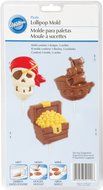 Wilton 2115-2111 Pirate Lollipop Mold, Large, 3 Designs