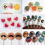 GoFriend 12-Capacity Round Silicone Lollipop Mold for Baking Chocolate, Hard Candy, Fondant Mould with Sticks,... N5