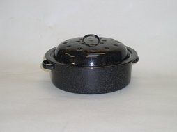 20cm Black Enamel Round Roaster