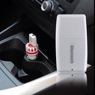 Alloet Mini 2 in 1 Wireless Bluetooth Music Audio Stereo Receiver Car FM Transmitter White