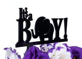 LOVENJOY Gift Box Pack It's A Boy Gender Reveal Baby Shower Cake Topper (5.5-inch, Blue) N12