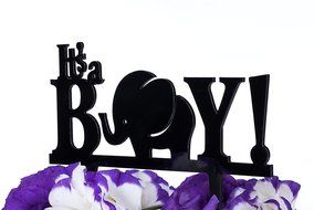 LOVENJOY Gift Box Pack It's A Boy Gender Reveal Baby Shower Cake Topper (5.5-inch, Blue) N13