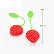 Silicone Tea Infuser Stawberry Shape Size L19.5 x W 5.5 cm
