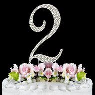 Rhinestone Cake Topper Number 2
