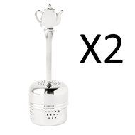 Fox Run Stainless 2tsp Tea Ball Infuser w/ Decorative Teapot Handle (2-Pack)