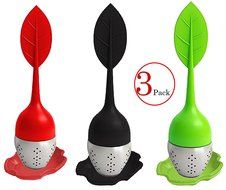 Set of 3 Silicone Loose Tea Infuser Ball- Durable Silicone &amp; Stainless Steel Build- Easy to Use- Convenient Drip... N4
