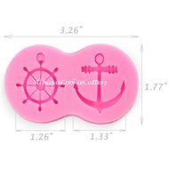 UniqueCookieCutters - Marine Anchor Rudder Ship Wheel Silicone Fondant Clay Candy Chocolate Jewelry Cake Decorating... N2
