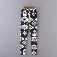 PHOTNO Casual Women Lady Skinny Geometric Print Stretchy Jegging Pants Slim Leggings N35