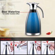 Satin Finish Stainless Steel Thermal Coffee Pot, Vacuum Insulated Carafe Flask Tea Kettle, 1.5 Liter N23