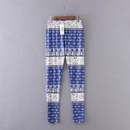 PHOTNO Casual Women Lady Skinny Geometric Print Stretchy Jegging Pants Slim Leggings N39