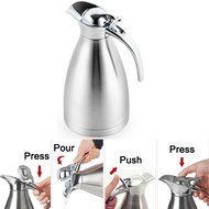 Satin Finish Stainless Steel Thermal Coffee Pot, Vacuum Insulated Carafe Flask Tea Kettle, 1.5 Liter N27